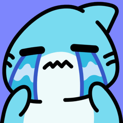 Twitch Emote Template With a Kawaii Theme Featuring a Cute Character Inspired by White Kitty