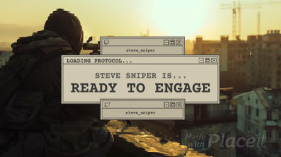 Twitch Screen Video Creator with Loading Messages Inspired by a Military Shooting Game