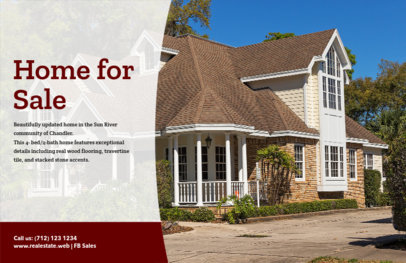 Home for Sale Flyer Template with Realistic Photos 345a