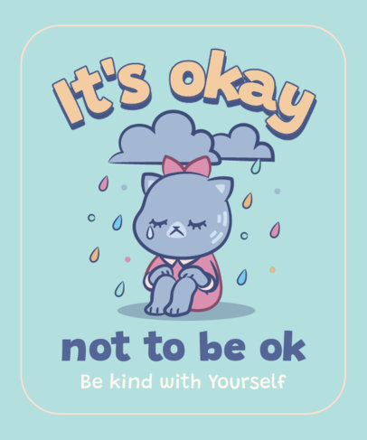 T-Shirt Design Creator Featuring a Quote Inspired by a White Kitty Character