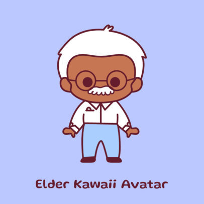 White Kitty-Inspired Avatar Design Creator Featuring a Cute Senior Cartoon