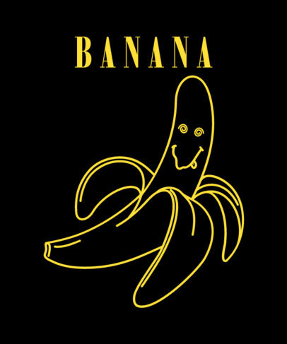 T-Shirt Design Template Featuring a Banana Inspired by a Rock Band