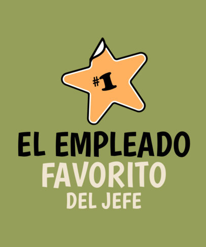 T-Shirt Design Template Featuring a Star with a Number One for an Employee Award 6715g