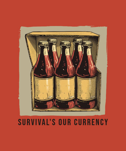 Survival T-Shirt Design Maker Featuring Soda Graphics With a Post-Apocalyptic-Inspired Theme