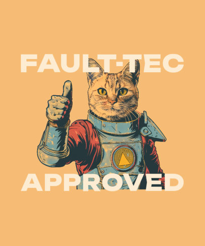 Cat-Themed T-Shirt Design Creator With a Post-Apocalyptic-Inspired Theme