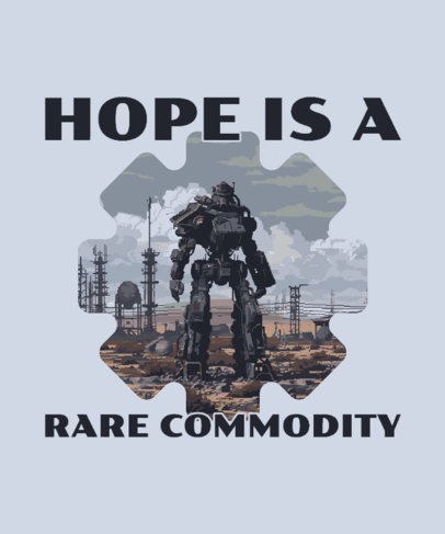 T-Shirt Design Template Featuring a Robot Inspired by a Post-Apocalyptic Show