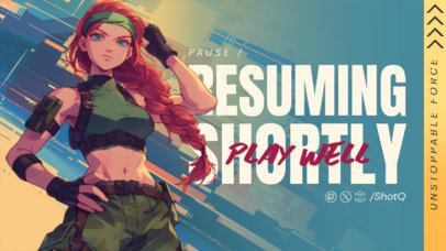 Twitch Screen Generator with a Fierce Woman Inspired by a Hero Shooter Game ed7067b