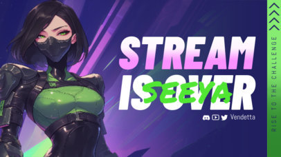 Twitch Screen Maker Featuring a Woman in a Futuristic Outfit and a Stream is Over Text ed7067d