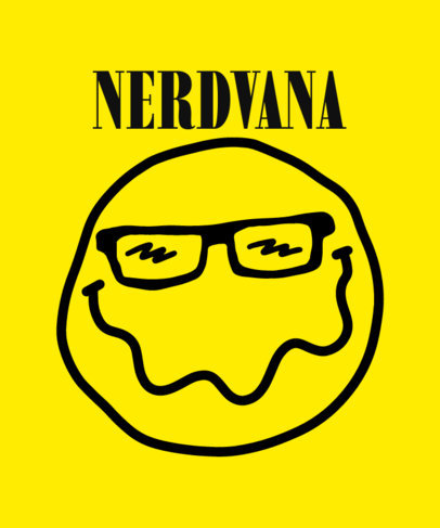 T-Shirt Design Generator with a Trippy Smiling Face Inspired by a Rock Band