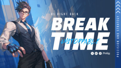 Twitch Screen Template Featuring a Character Illustration and a BRB Message ed7067e