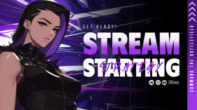 Twitch Screen Creator with a Woman Illustration Inspired by a Shooting Game ed7067g