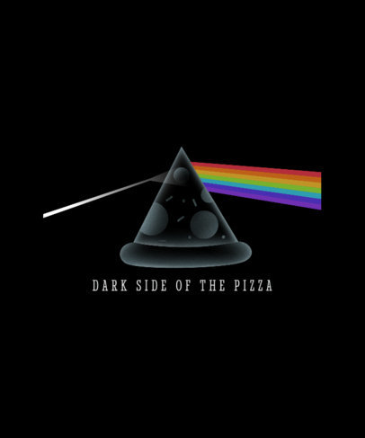 T-Shirt Design Template With a Funny Pizza Quote Inspired by a Famous Rock Band 6702d