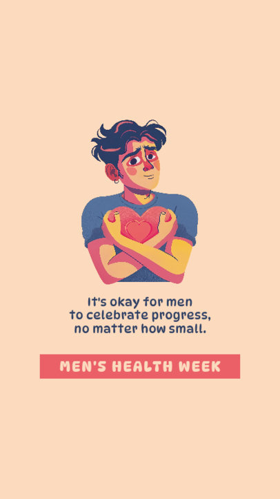 Instagram Story Generator with a Phrase and an Illustration for Men's Health Week