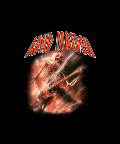Music-Themed T-Shirt Design Creator Featuring a Skeleton Playing a Guitar 6706