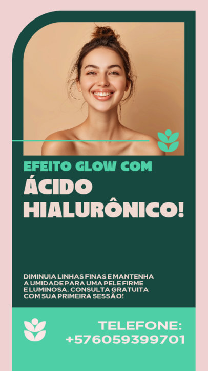 Instagram Story Template Featuring an AI Picture of a Woman to Promote a Beauty Spa