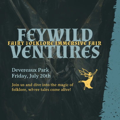 Instagram Post Template for a Fantasy Immersive Experience with a Fairy Icon