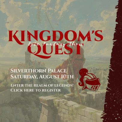 Instagram Post Creator with a Knight Helmet for a Kingdom Quest Experience