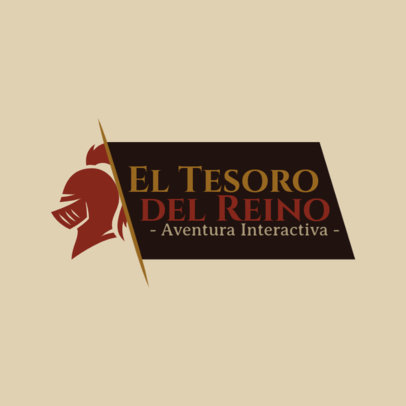 Logo Creator with a Knight Helmet for a Medieval Interactive Adventure