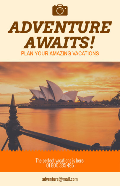 Vacation Flyer Maker for a Travel Agency Orange Theme