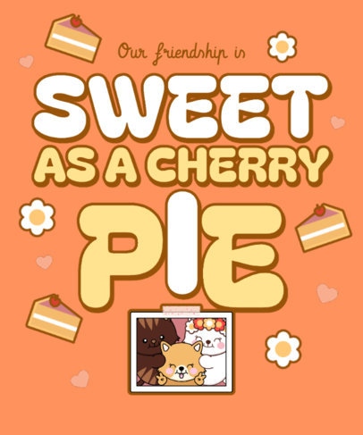 T-Shirt Design Creator Featuring a Sweet Quote with Cakes and Flowers