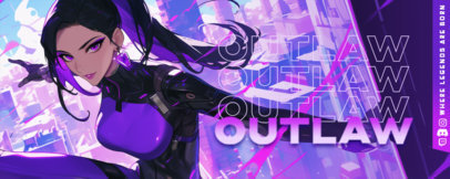 Gaming Twitch Profile Banner Maker Featuring an Anime Character for a Shooting Game