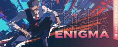 Illustrated Twitch Profile Banner Template With an Anime Character Graphic