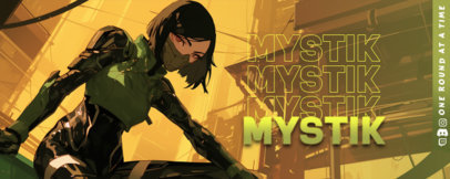 Twitch Profile Banner Maker Featuring a Shooter Woman Illustration ED-7070h