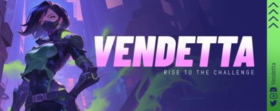 Twitch Banner Maker Featuring a Woman in a Futuristic Outfit Inspired by a Shooter Game ed7066d