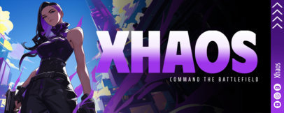 Twitch Banner Creator with a Woman Illustration Inspired by a Shooting Game