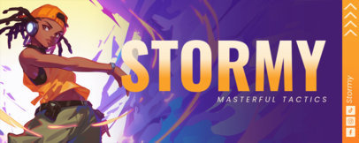 Twitch Banner Maker with a Female Character Inspired by a Tactical Shooting Game