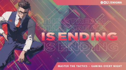 Illustrated Twitch Screen Template With an Anime Character Graphic ED-7071g