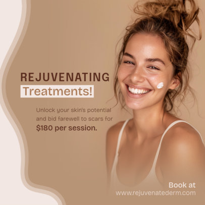 Instagram Post Maker for a Rejuvenating Treatment with a Smiling Woman