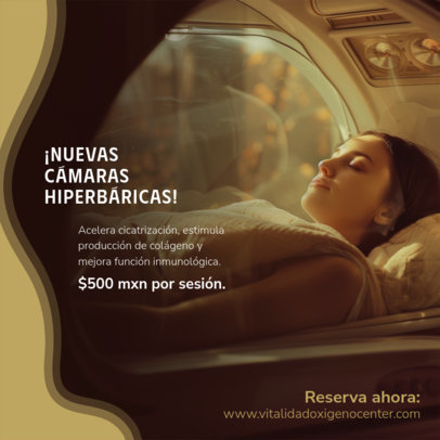Instagram Post Generator Promoting a Hyperbaric Chamber Session 6583j