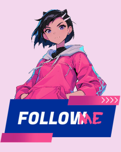 Twitch Panel Template with an Illustrated Woman Inspired by a Shooting Game ed7068a