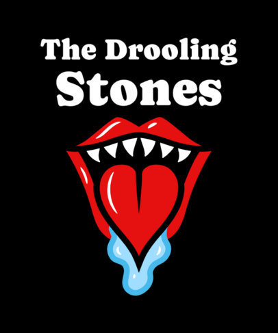 Rock Band T-Shirt Design Maker With a Drooling Mouth Graphic 6703f