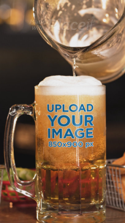 Sports Bar-Themed Video of a Beer Glass Being Filled With an Alcoholic Drink 8597v
