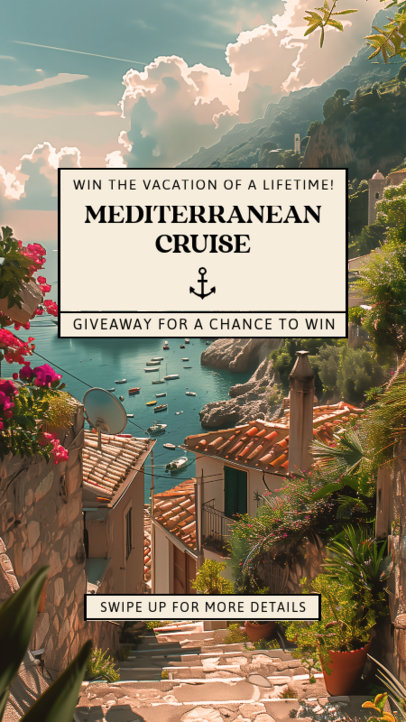 Instagram Story Maker Promoting a Mediterranean Cruise Giveaway 6739