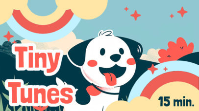 YouTube Thumbnail Template Featuring a Cartoonish Puppy for a Kids' Channel 6586a