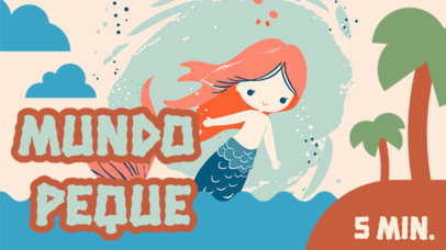 YouTube Thumbnail Generator with an Illustrated Mermaid for a Kids' Channel 6586g