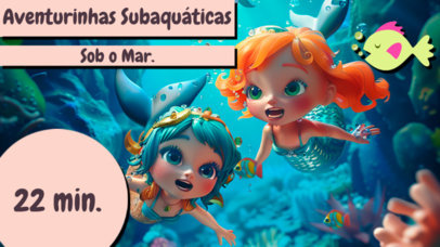 Children's Channel YouTube Thumbnail Generator With Illustrated Mermaids