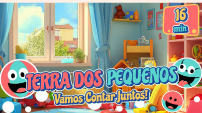 YouTube Thumbnail Template with a Toddler's Room Background for a Kids' Channel 6585b