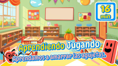 YouTube Thumbnail Generator for a Kids' Channel with a Classroom Background 6585c