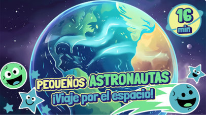 YouTube Thumbnail Template with a Planet for an Astronomy-Themed Channel for Kids  6585f