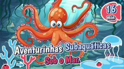 YouTube Thumbnail Maker with an Octopus Cartoon for a Children's Channel 6585h