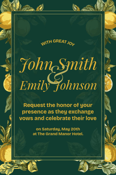 Wedding Invitation Design Maker with a Mediterranean Maximalist Aesthetic 6736