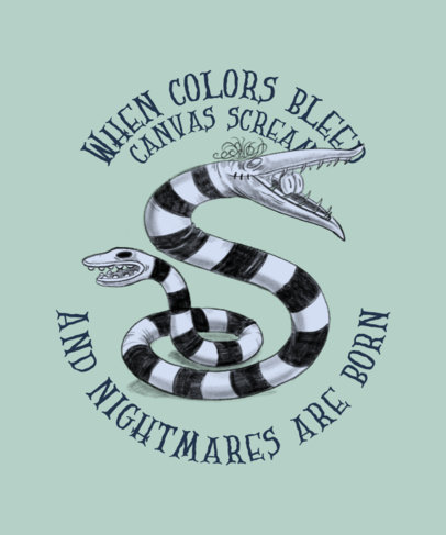 T-Shirt Design Maker With a Scary Snake Inspired by Creepy Monsters Films 6604