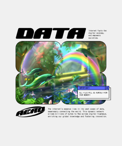 T-Shirt Design Maker Featuring a Frutiger Aero-Inspired Illustration ed7079