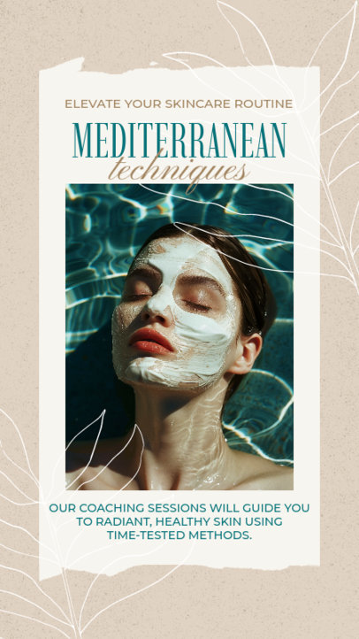 Instagram Story Template to Promote Mediterranean Skincare Techniques 6738