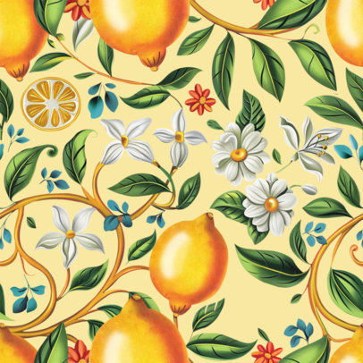 Print Pattern Maker Featuring a Floral and Fruity Layout With a Mediterranean Aesthetic