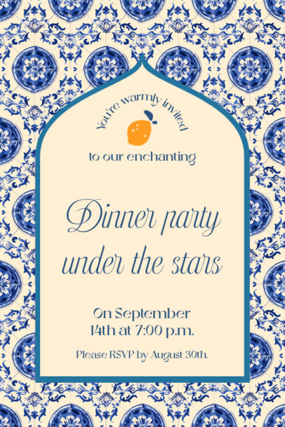 Invitation Maker for a Dinner Party With a Mediterranean-Styled Aesthetic